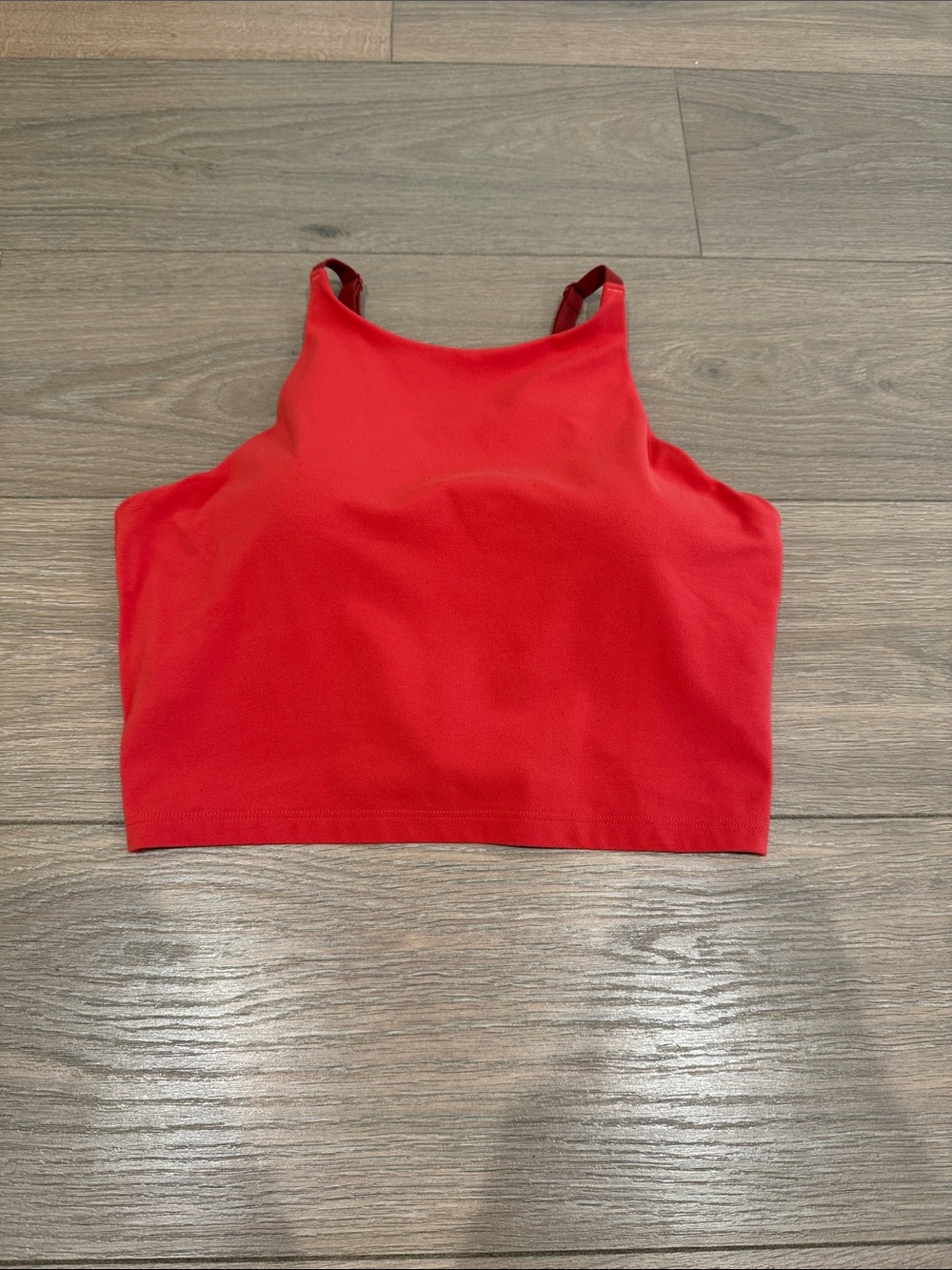 ATHLETA Lychee Red Intension Crop A-C High Neck Yoga Active Bra Top Size Medium - Picture 2 of 6